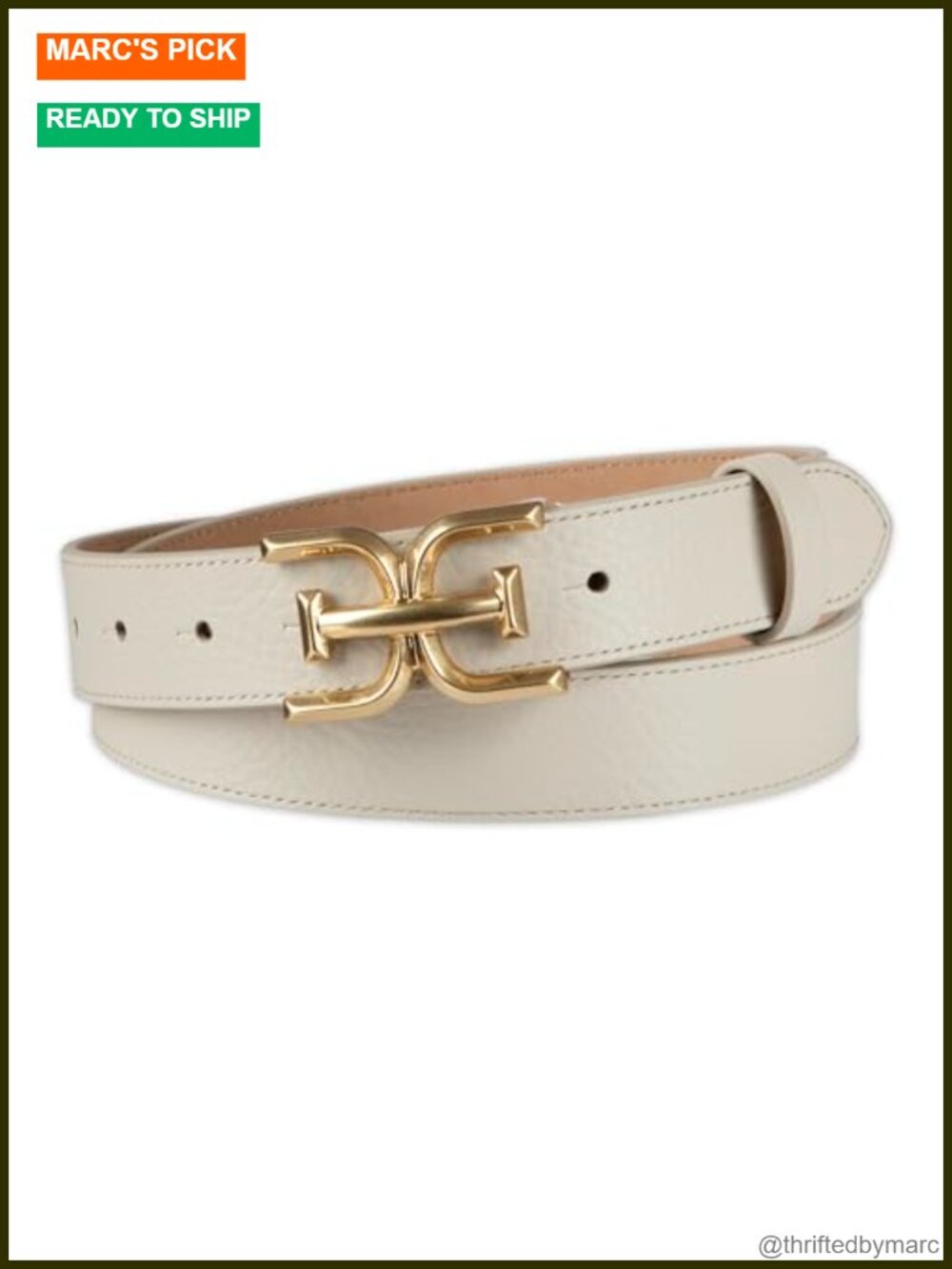 Double-E Plaque Logo Buckle Slim Textured Belt for Jeans Dresses Trousers